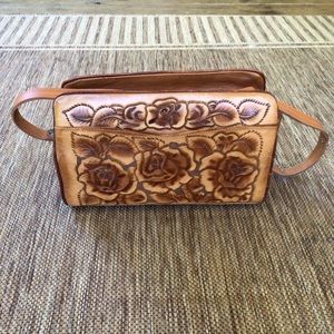 TOOLED LEATHER BAG MADE IN MEXICO